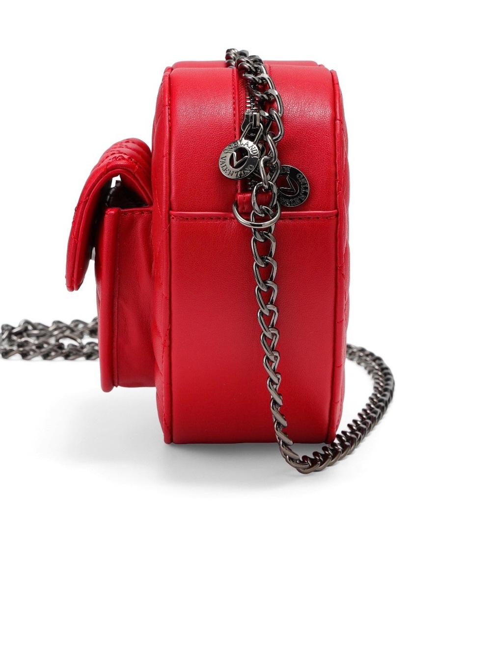 Valentino Orlandi Quilted Heart Mini Crossbody in Red - Picture 4 of 5